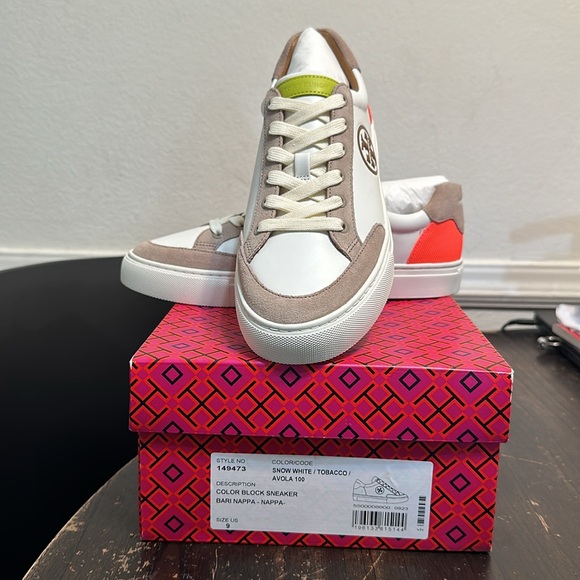 New Sneaker bari Nappa Nappa  Snow White/tobacco/Avola 100 style 149473 talla 9 - Picture 4 of 6